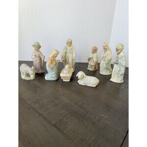 Lefton Christopher Collection 9 Piece Nativity Set #03224 Vintage 1983 Exc Cond